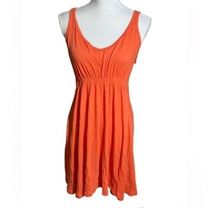 C&C California Orange Empire Waist Cotton Sundress Size Large